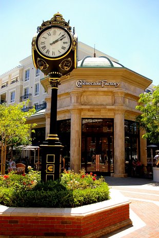 Cheesecake Factory behind Americana Clock